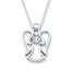 Unstoppable Love 1/6 ct tw Necklace Sterling Silver Angel