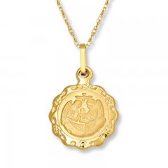 Children's Baptism Medal Necklace 14K Yellow Gold