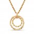 Rope Chain and Circle Necklace 10K Yellow Gold 18"