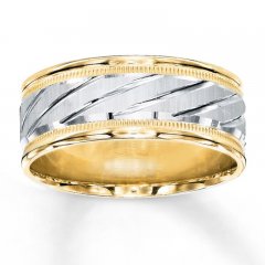 Wedding Band 10K Two-Tone Gold 8mm