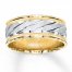 Wedding Band 10K Two-Tone Gold 8mm