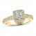 Leo Diamond Engagement Ring 3/4 ct tw Princess/Round 14K Yellow Gold