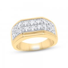 Men's Diamond Wedding Band 2 ct tw Round-cut 10K Yellow Gold