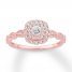 Diamond Engagement Ring 1/4 ct tw Round-cut 10K Rose Gold