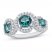 Oceanic Blue Topaz & White Topaz 3-Stone Ring Sterling Silver