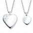 Mother/Daughter Necklaces Heart with Swirls Sterling Silver