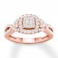 Diamond Engagement Ring 1/2 ct tw Round-cut 10K Rose Gold