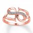 Heart/Infinity Ring Diamond Accents 10K Rose Gold