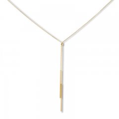 Bar Lariat Necklace 14K Yellow Gold