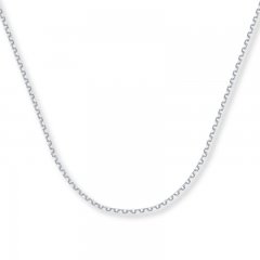 Cable Chain Necklace 14K White Gold 30" Length