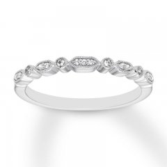 Diamond Wedding Band 1/15 ct tw Round-cut 10K White Gold