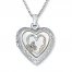 Butterfly Heart Locket Mother-of-Pearl Sterling Silver