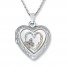 Butterfly Heart Locket Mother-of-Pearl Sterling Silver