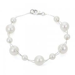 Cultured Pearl Bracelet Sterling Silver 7.5"