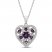 Amethyst & Lab-Created White Sapphire Heart Necklace Sterling Silver 18"