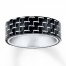 Men's Wedding Band Black Carbon Fiber Stainless Steel