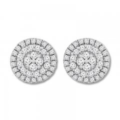 Diamond Earrings 1/2 ct tw Round-cut 10K White Gold