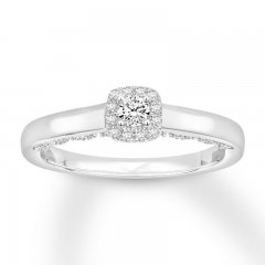 Diamond Engagement Ring 1/3 ct tw Round-cut 10K White Gold