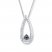 Teardrop Necklace Black Diamond Necklace Sterling Silver