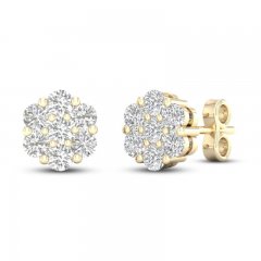 Diamond Fashion Earrings 1/3 ct tw Round-cut 10K Yellow Gold