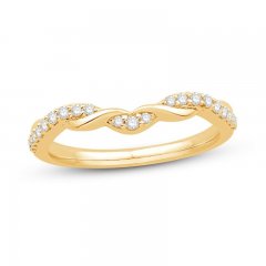 Diamond Contour Ring 1/5 ct tw Round-cut 14K Yellow Gold