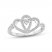 Two as One Diamond Ring 1/5 ct tw Round-Cut 10K White Gold