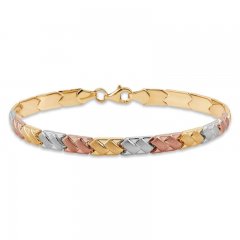 Stampato Bracelet 10K Tri-Tone Gold 7.25"