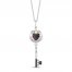 Disney Treasures Alice in Wonderland 'Key' Diamond & Garnet Necklace 1/10 ct tw Sterling Silver/10K Yellow Gold