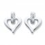 Heart Earrings Diamond Accents Sterling Silver