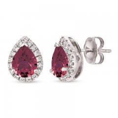 Le Vian Rhodolite & Diamond Earrings 1/4 ct tw 14K Vanilla Gold