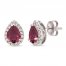 Le Vian Rhodolite & Diamond Earrings 1/4 ct tw 14K Vanilla Gold