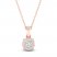 Diamond Halo Necklace 1/10 ct tw Round-Cut 10K Rose Gold 18"