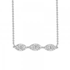 Diamond Geometric Necklace 1/5 ct tw Round-cut Sterling Silver