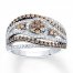 Brown Diamond Ring 1 ct tw Round-cut Sterling Silver