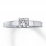 Diamond Solitaire Ring 1/2 carat Princess-Cut 14K White Gold