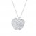 Diamond Teacher Apple Necklace 1/5 ct tw Round/Baguette Sterling Silver 18"