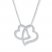 Double Heart Necklace 1/4 ct tw Diamonds 10K White Gold