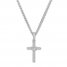 Diamond Cross Necklace 1/10 ct tw Round-cut 10K White Gold