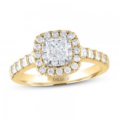 Leo Diamond Engagement Ring 1 ct tw Princess/Round 14K Two-Tone Gold