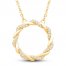 Circle of Gratitude Diamond Necklace 1/8 ct tw Round-cut 10K Yellow Gold 19"