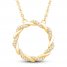 Circle of Gratitude Diamond Necklace 1/8 ct tw Round-cut 10K Yellow Gold 19"