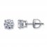 Certified Diamond Earrings 1-1/4 ct tw Round-cut 18K White Gold