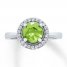 Peridot Ring Lab-Created White Sapphires Sterling Silver