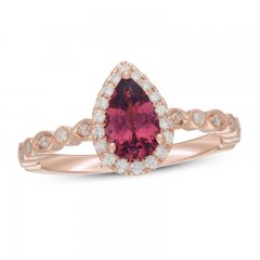 Neil Lane Garnet Engagement Ring 1/4 ct tw Diamonds 14K Rose Gold