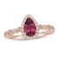 Neil Lane Garnet Engagement Ring 1/4 ct tw Diamonds 14K Rose Gold