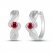 Lab-Created Ruby & White Lab-Created Sapphire Hoop Earrings Sterling Silver