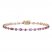 Amethyst Line Bracelet 10K Yellow Gold 7.25"