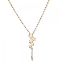 Star Lariat Necklace 14K Yellow Gold