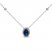 Sapphire Necklace 1/10 ct tw Diamonds 10K White Gold 18"