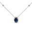 Sapphire Necklace 1/10 ct tw Diamonds 10K White Gold 18"